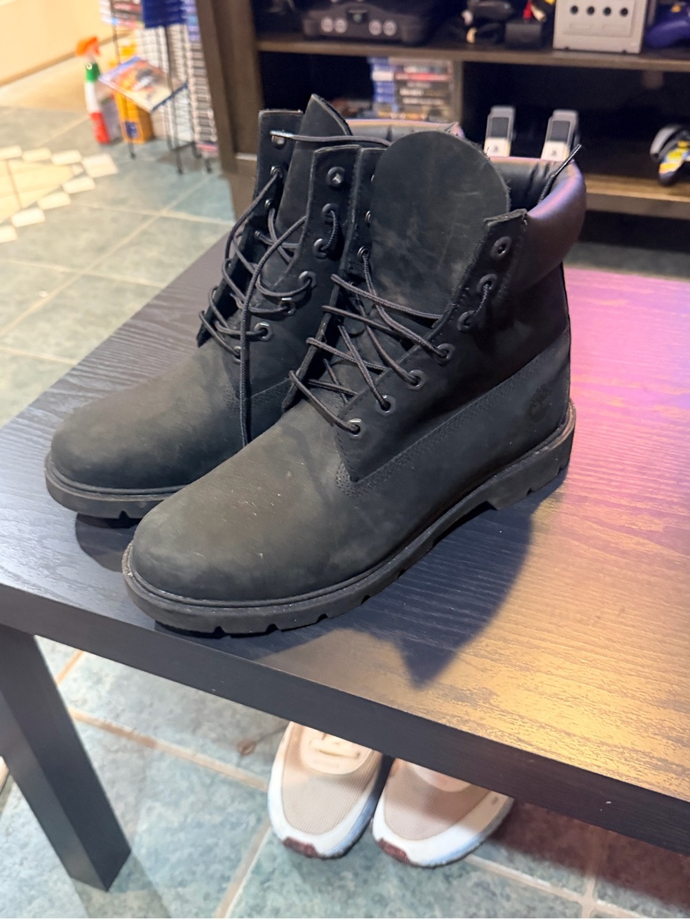 Timberland Men's Black Premium Lace-Up Work Boots Size 9.5
